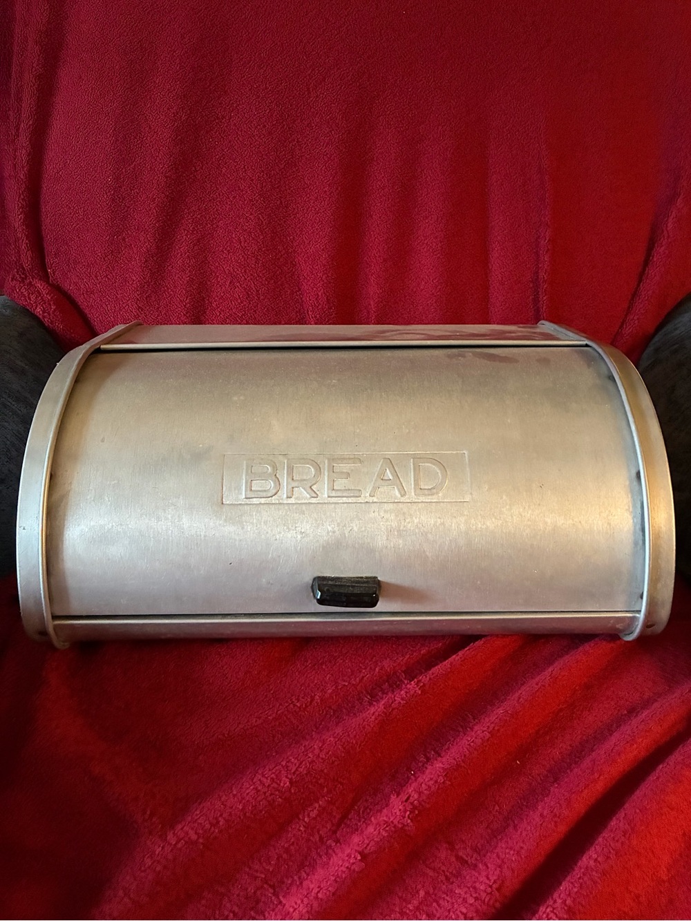 Vintage 1960’s aluminum Roll-Top Bread Box - Countertop Storage
